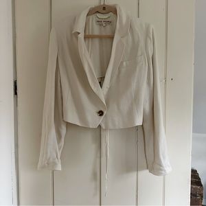 Free People Linen Lined Crop Blazer